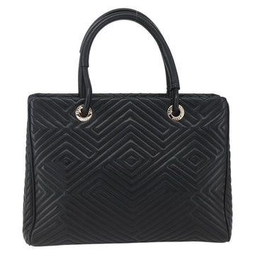 BALLY Hand Bag Leather Black Gold Auth 158990 - 0