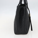 BALLY Hand Bag Leather Black Gold Auth 158990-3