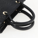 BALLY Hand Bag Leather Black Gold Auth 158990-7