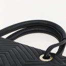BALLY Hand Bag Leather Black Gold Auth 158990-8