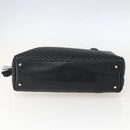 BALLY Hand Bag Leather Black Gold Auth 158990-5