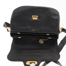 CELINE Shoulder Bag Leather Black Gold Auth 158991-10