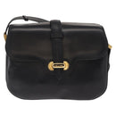 CELINE Shoulder Bag Leather Black Gold Auth 158991-13