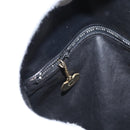 CELINE Shoulder Bag Leather Black Gold Auth 158991-22