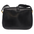 CELINE Shoulder Bag Leather Black Gold Auth 158991-2