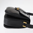 CELINE Shoulder Bag Leather Black Gold Auth 158991-3