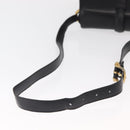 CELINE Shoulder Bag Leather Black Gold Auth 158991-7