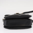 CELINE Shoulder Bag Leather Black Gold Auth 158991-5