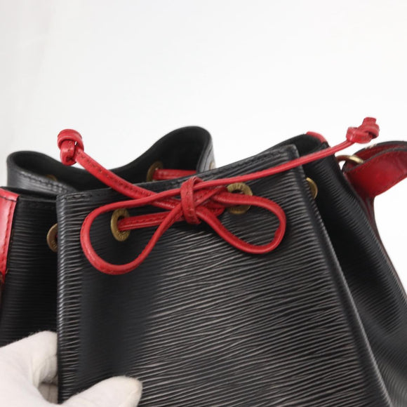 LOUIS VUITTON Epi Noe Shoulder Bag Bicolor Black Red M44017 LV Auth 158992