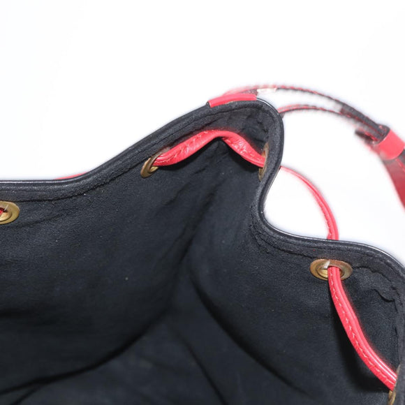 LOUIS VUITTON Epi Noe Shoulder Bag Bicolor Black Red M44017 LV Auth 158992