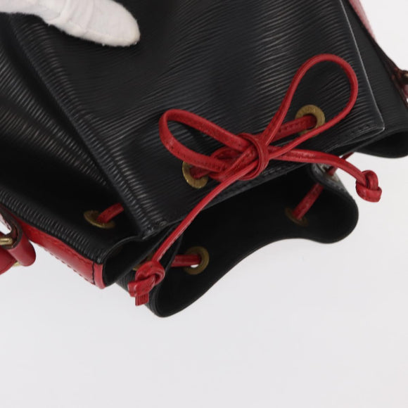 LOUIS VUITTON Epi Noe Shoulder Bag Bicolor Black Red M44017 LV Auth 158992