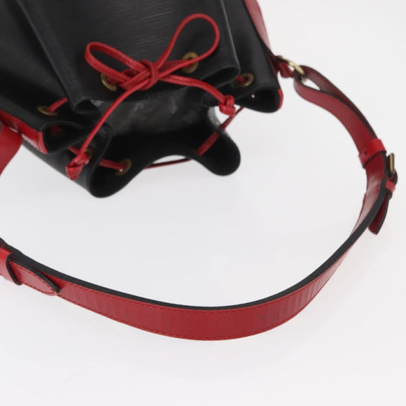 LOUIS VUITTON Epi Noe Shoulder Bag Bicolor Black Red M44017 LV Auth 158992