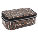 Salvatore Ferragamo Pouch PVC Silver Brown Auth 158994-1