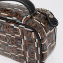 Salvatore Ferragamo Pouch PVC Silver Brown Auth 158994-11