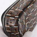 Salvatore Ferragamo Pouch PVC Silver Brown Auth 158994-12