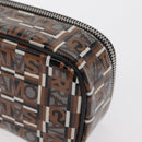 Salvatore Ferragamo Pouch PVC Silver Brown Auth 158994-13