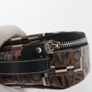 Salvatore Ferragamo Pouch PVC Silver Brown Auth 158994-14