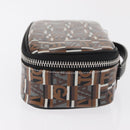 Salvatore Ferragamo Pouch PVC Silver Brown Auth 158994-4