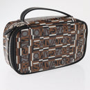 Salvatore Ferragamo Pouch PVC Silver Brown Auth 158994-6