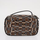 Salvatore Ferragamo Pouch PVC Silver Brown Auth 158994-9