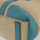 PRADA Tote Bag Canvas Beige Silver Auth 158995-15