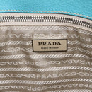 PRADA Tote Bag Canvas Beige Silver Auth 158995-18
