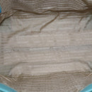 PRADA Tote Bag Canvas Beige Silver Auth 158995-10