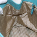 PRADA Tote Bag Canvas Beige Silver Auth 158995-21