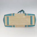PRADA Tote Bag Canvas Beige Silver Auth 158995-5