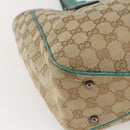 GUCCI GG Canvas Tote Bag Beige Silver 113019 Auth 158996-11