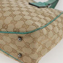 GUCCI GG Canvas Tote Bag Beige Silver 113019 Auth 158996-12