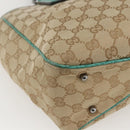 GUCCI GG Canvas Tote Bag Beige Silver 113019 Auth 158996-13