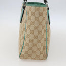 GUCCI GG Canvas Tote Bag Beige Silver 113019 Auth 158996-4