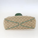 GUCCI GG Canvas Tote Bag Beige Silver 113019 Auth 158996-9