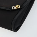 GUCCI Chain Shoulder Bag Nylon Black Gold Auth 158998-9