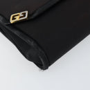 GUCCI Chain Shoulder Bag Nylon Black Gold Auth 158998-14