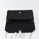 GUCCI Chain Shoulder Bag Nylon Black Gold Auth 158998-10