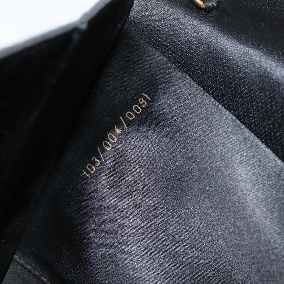 GUCCI Chain Shoulder Bag Nylon Black Gold Auth 158998