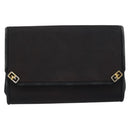 GUCCI Chain Shoulder Bag Nylon Black Gold Auth 158998-13