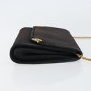 GUCCI Chain Shoulder Bag Nylon Black Gold Auth 158998-3