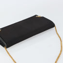 GUCCI Chain Shoulder Bag Nylon Black Gold Auth 158998-6