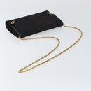 GUCCI Chain Shoulder Bag Nylon Black Gold Auth 158998-7