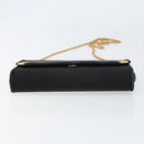 GUCCI Chain Shoulder Bag Nylon Black Gold Auth 158998-5