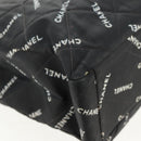 CHANEL Matelasse Chain Shoulder Bag Canvas Black Gold CC Auth 158999-13