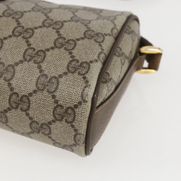 GUCCI GG Supreme Web Sherry Line Bag PVC Beige Gold 89 02 018 Auth 159003