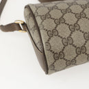 GUCCI GG Supreme Web Sherry Line Bag PVC Beige Gold 89 02 018 Auth 159003-15