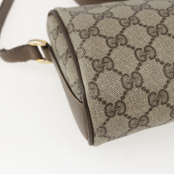 GUCCI GG Supreme Web Sherry Line Bag PVC Beige Gold 89 02 018 Auth 159003