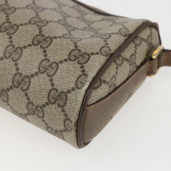 GUCCI GG Supreme Web Sherry Line Bag PVC Beige Gold 89 02 018 Auth 159003