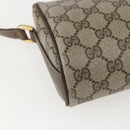 GUCCI GG Supreme Web Sherry Line Bag PVC Beige Gold 89 02 018 Auth 159003-17