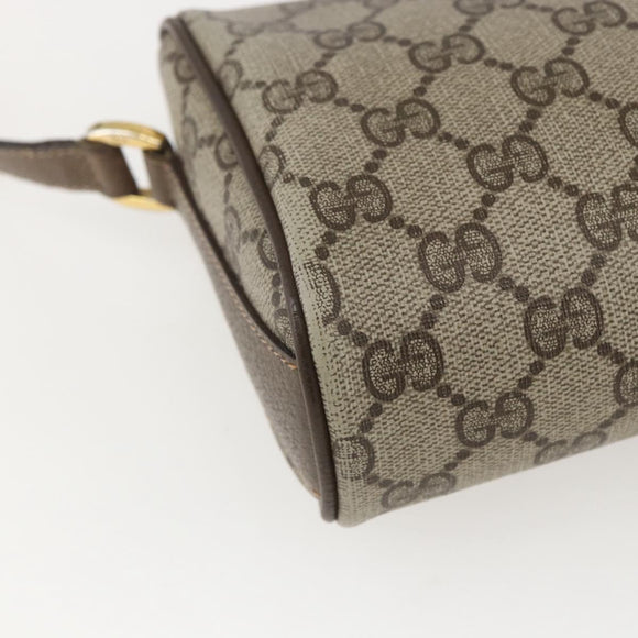 GUCCI GG Supreme Web Sherry Line Bag PVC Beige Gold 89 02 018 Auth 159003